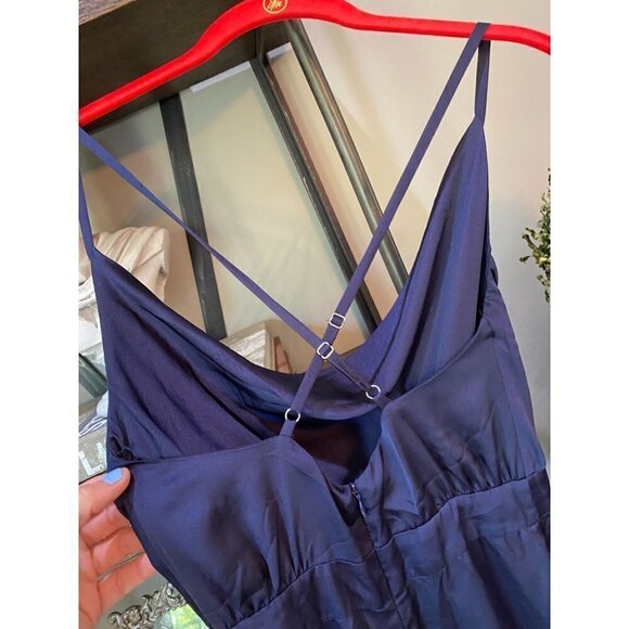 BHLDN Fame & Partners Isabella Jumpsuit Navy Women's Size 0 - Picture 10 of 13